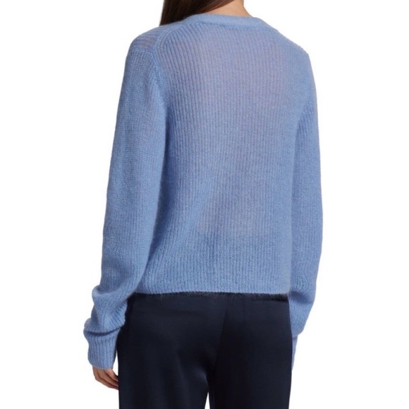 Women's Blue V-Neck Cardigan Sweater - Picture 5 of 5